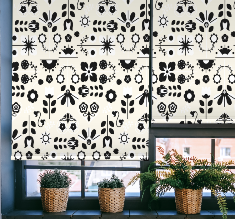 Charming Floral Patterns flower roller blind - TenStickers
