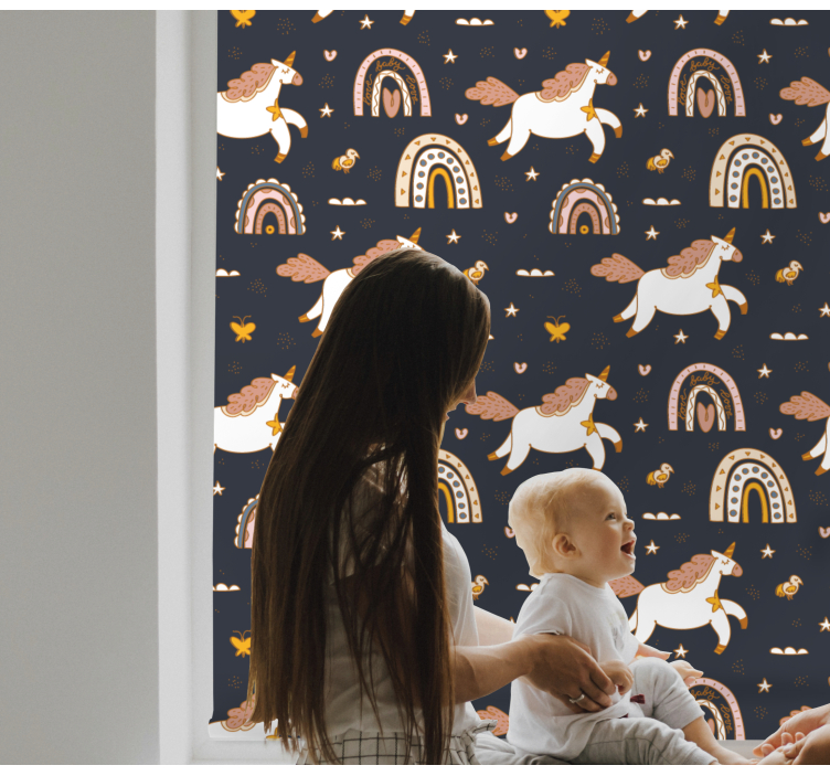 Charming unicorn motif children room roller blind - TenStickers