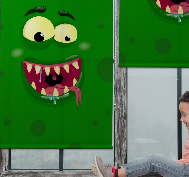 Green Monster fun roller blind - TenStickers