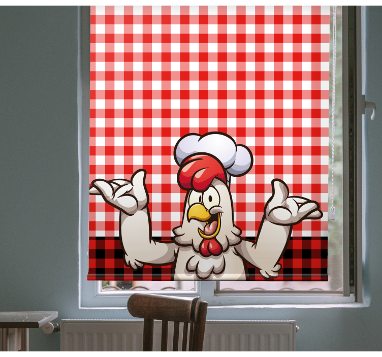 Chef rooster character animal roller blind - TenStickers