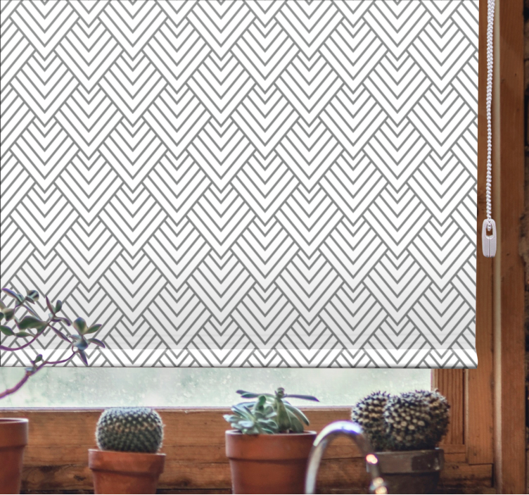 Grey chevron design bathroom roller blind - TenStickers