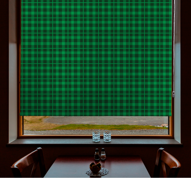 Classic Green Plaid texture and pattern roller blind - TenStickers