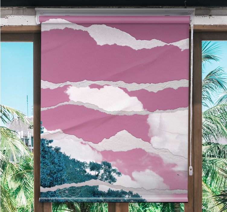 Cloudy Pink Horizon cloud roller blind - TenStickers