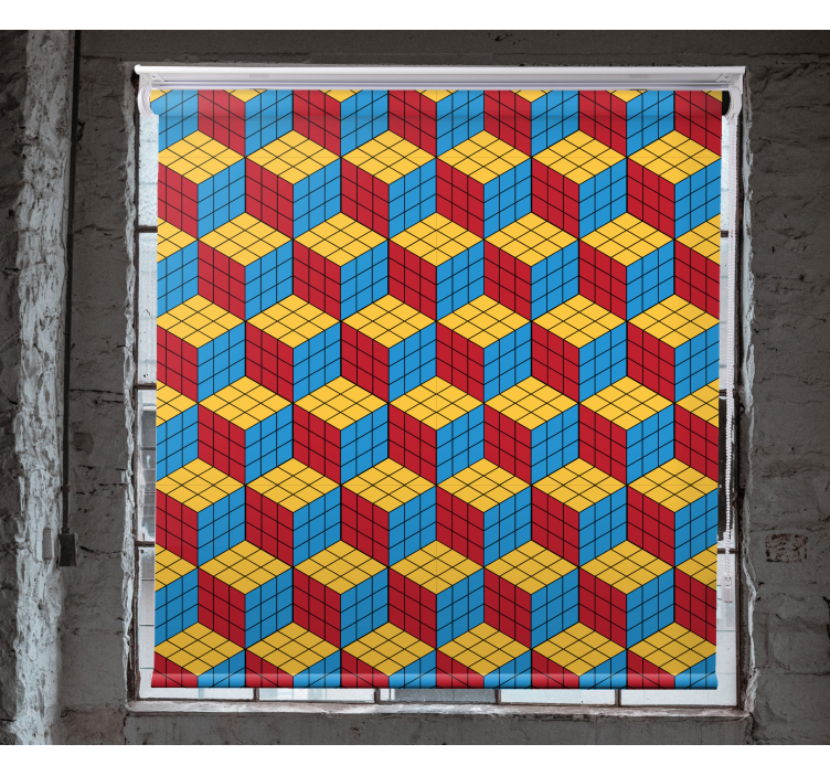 Colorful Cube Pattern geek roller blind - TenStickers