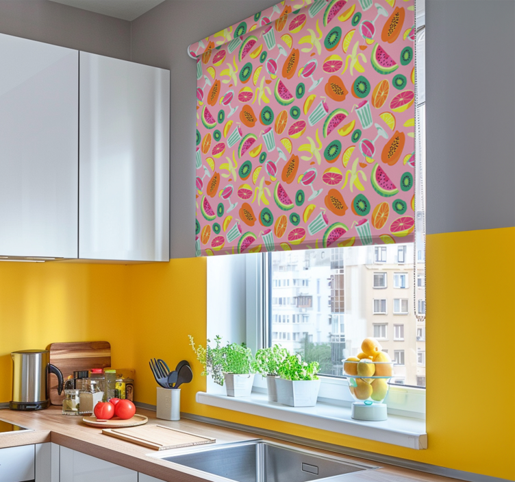 Colorful fruits pattern kitchen roller blind - TenStickers