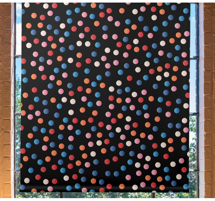 Colorful Polka Dots children room roller blind - TenStickers