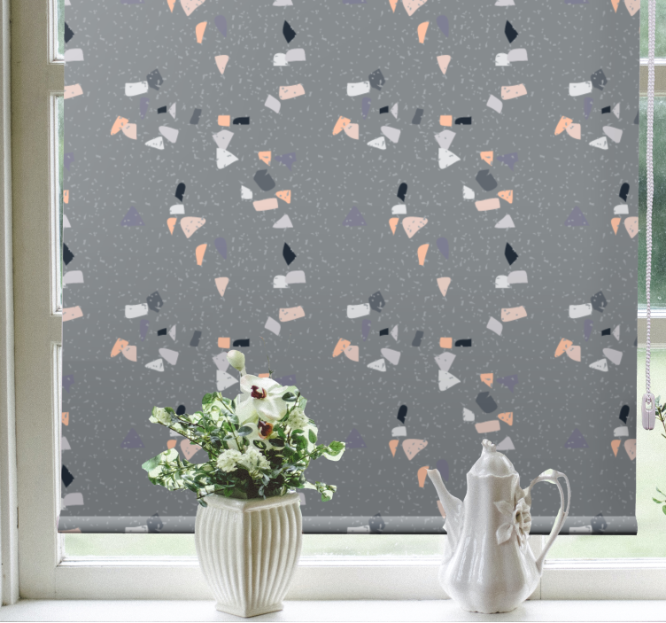 Simple grey terrazzo texture and pattern roller blind - TenStickers