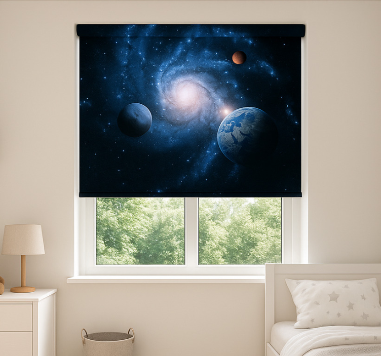 Cosmic Spiral Galaxy teenage bedroom roller blind - TenStickers
