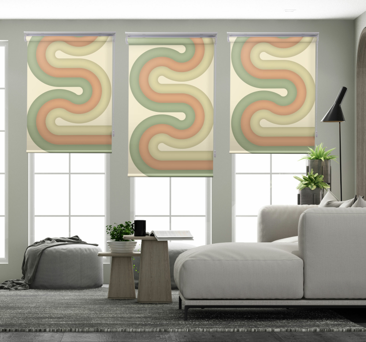 Curved line pattern living room roller blind - TenStickers