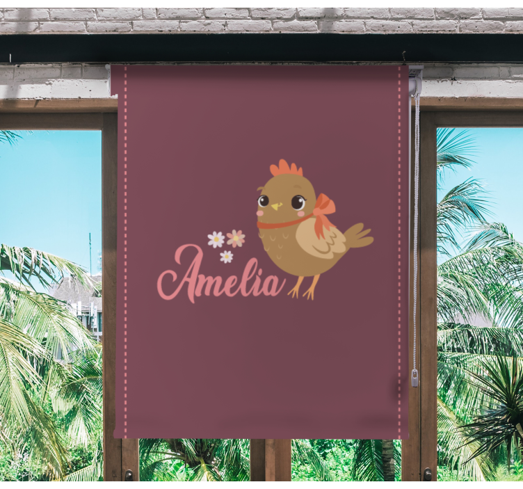 Cute chicken with name Various animal blind - TenStickers