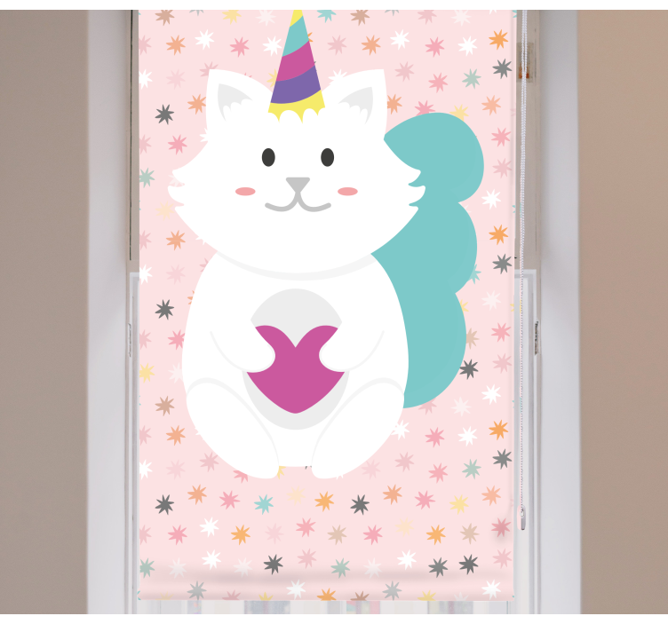 Cute round unicorn cat Childrens blind - TenStickers