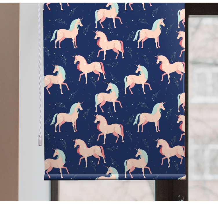 Cute unicorn design pattern  Childrens blind - TenStickers