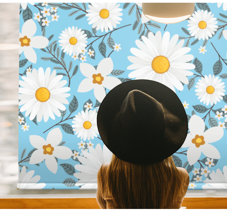 Daisies Blooming Bright flowers and plants roller blind - TenStickers