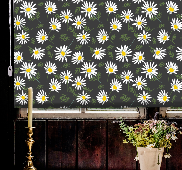 Daisy Floral Pattern flowers and plants roller blind - TenStickers