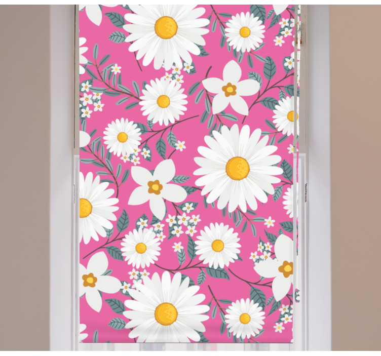 Daisy flowers pink background Flower blind - TenStickers
