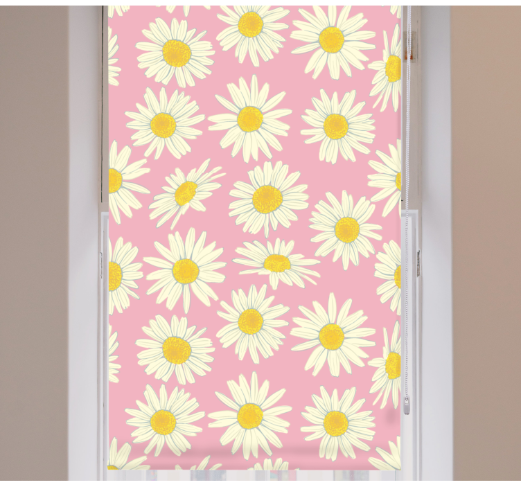 Daisy Pattern Bloom flowers and plants roller blind - TenStickers