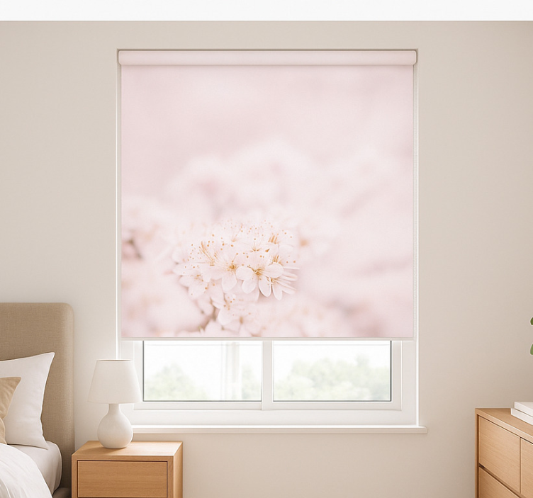 Delicate cherry blossoms master bedroom roller blind - TenStickers