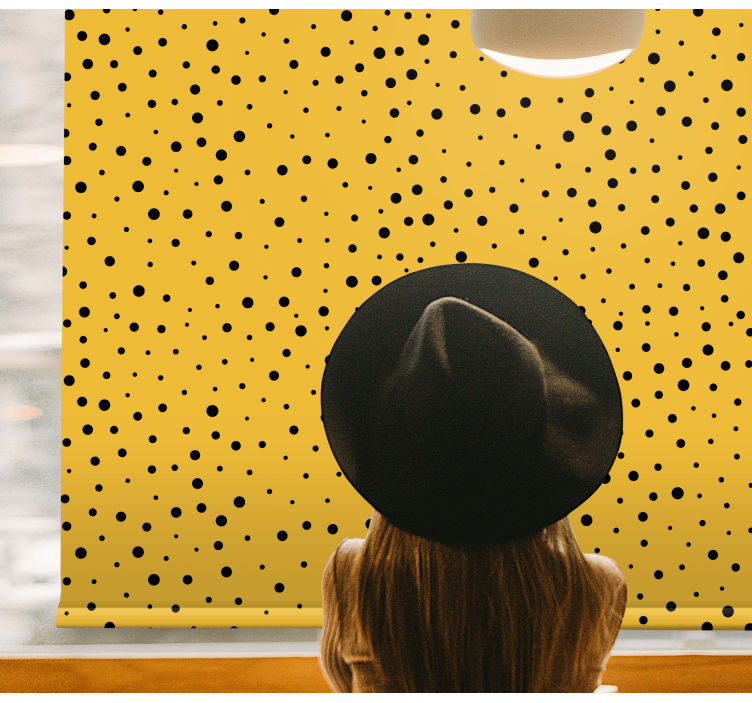 Dotted Yellow Design coloured roller blind - TenStickers