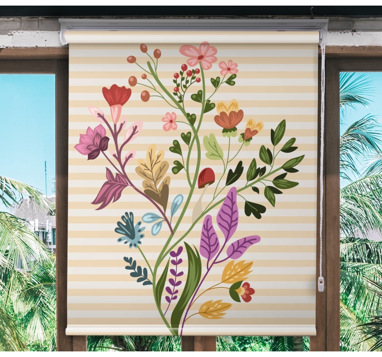 Drawn flower bouquet Flower blind - TenStickers