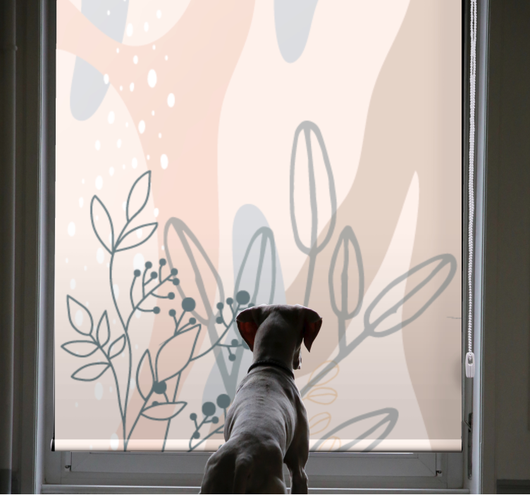 Elegant Floral Silhouette flowers and plants roller blind - TenStickers