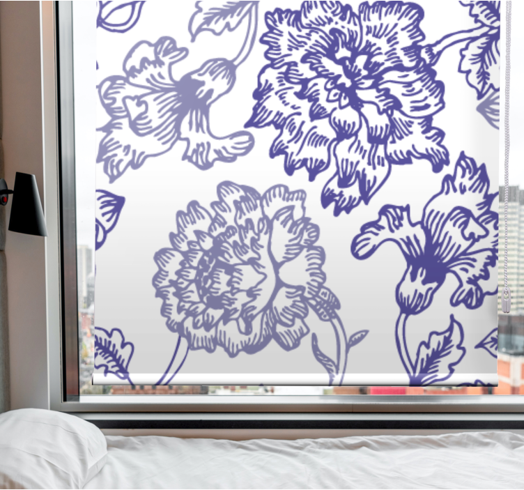Elegant Floral Theme flowers and plants roller blind - TenStickers