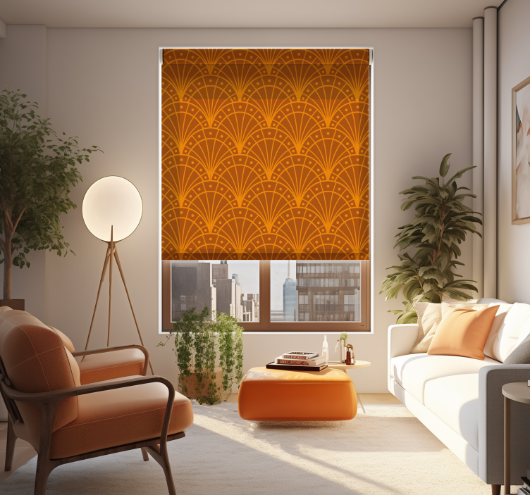 elegant orange artdeco Living room blind - TenStickers