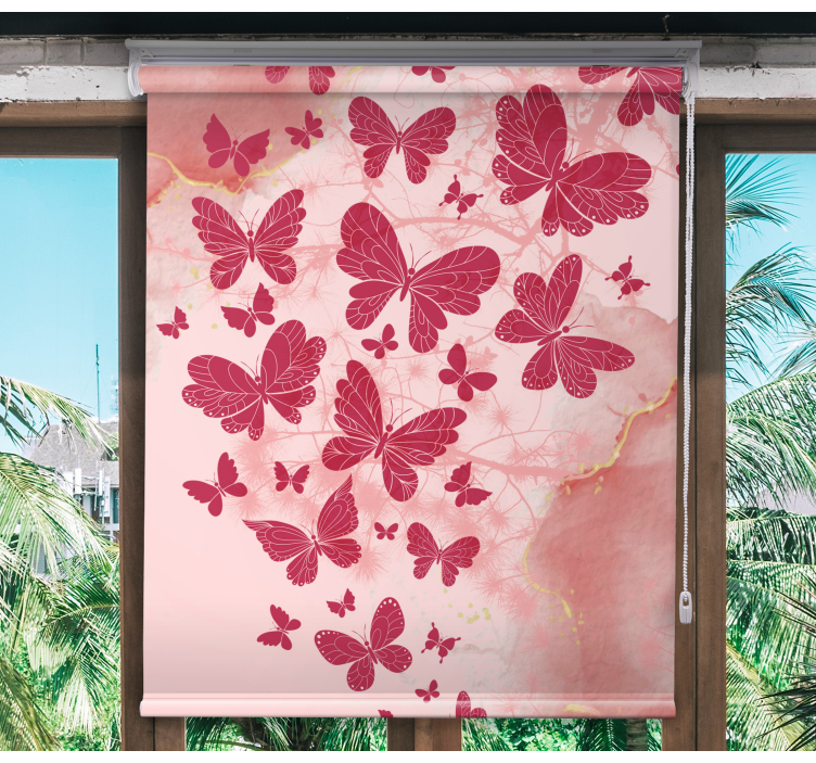 Elegant pink butterflies Butterfly blind - TenStickers