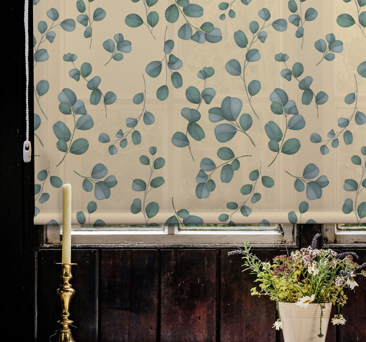 Eucalyptus Leaf Pattern flowers and plants roller blind - TenStickers