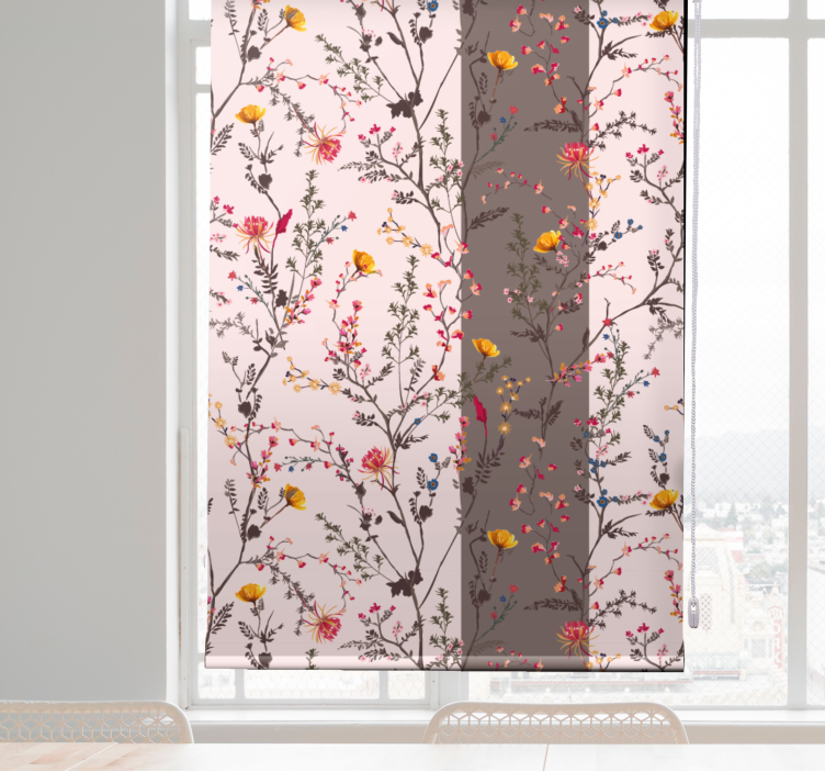 Elegant bird motif flowers and plants roller blind - TenStickers