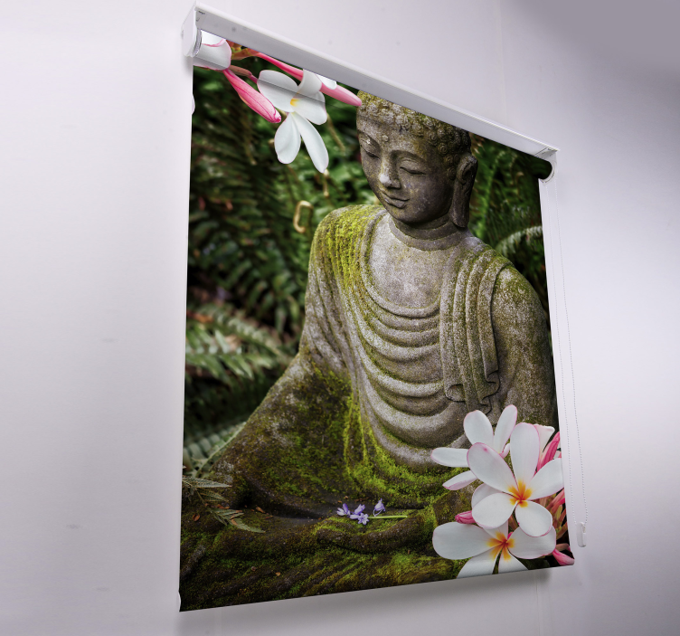 Floral Green Buddha Zen blind - TenStickers