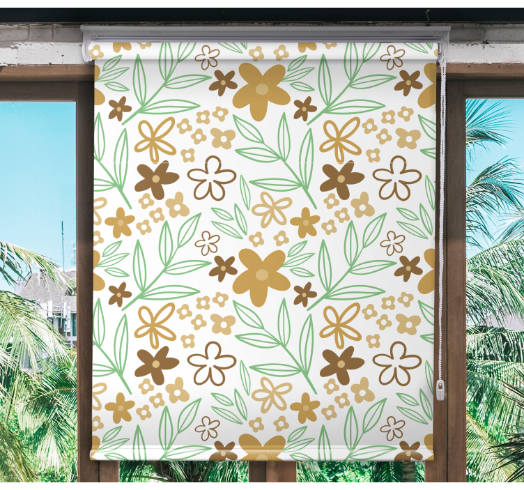 Floral Motif Design flowers and plants roller blind - TenStickers