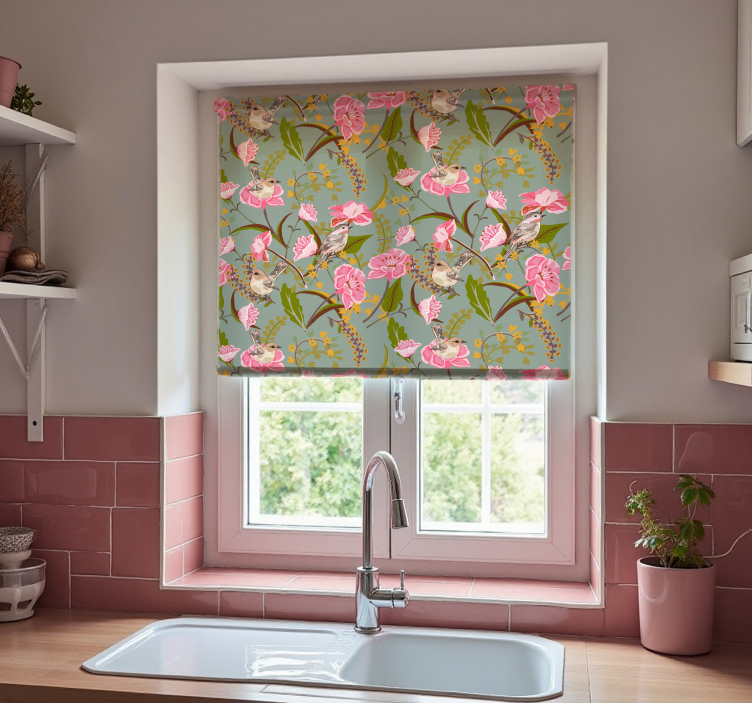 Flowers  kitchen roller blind - TenStickers