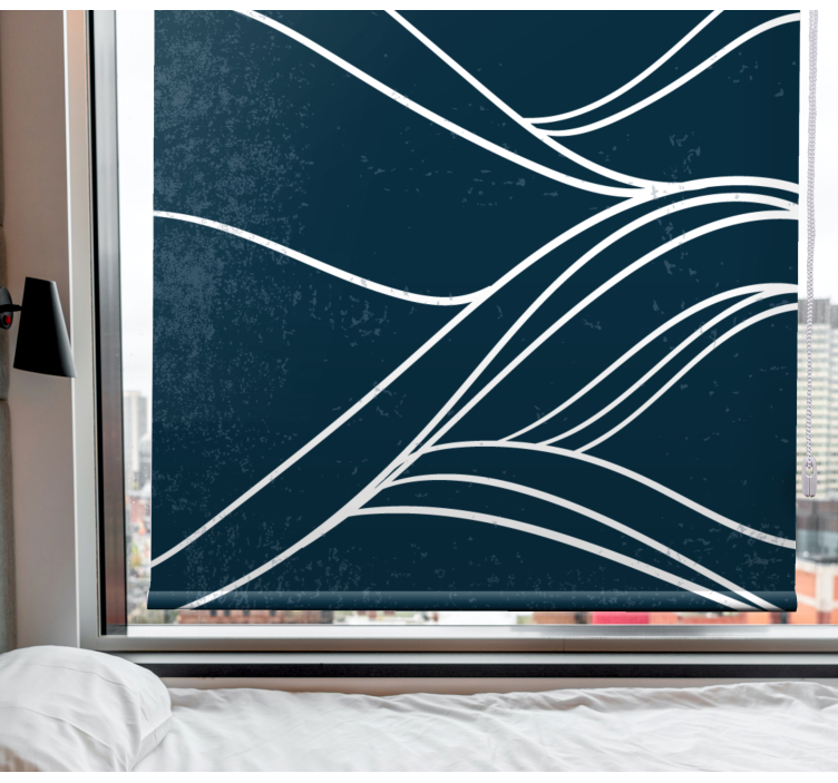 Fluid line patterns black roller blind - TenStickers