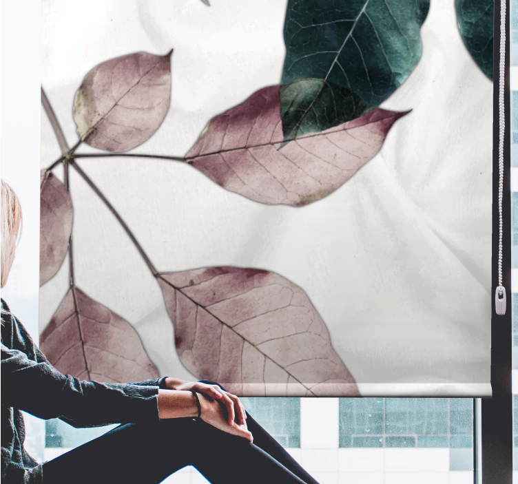 Foliage botanical theme living room roller blind - TenStickers