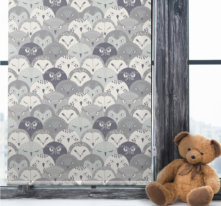 Grey forest creatures animal roller blind - TenStickers