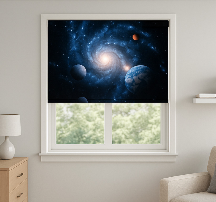 Galaxy Space Planet teenage bedroom roller blind - TenStickers