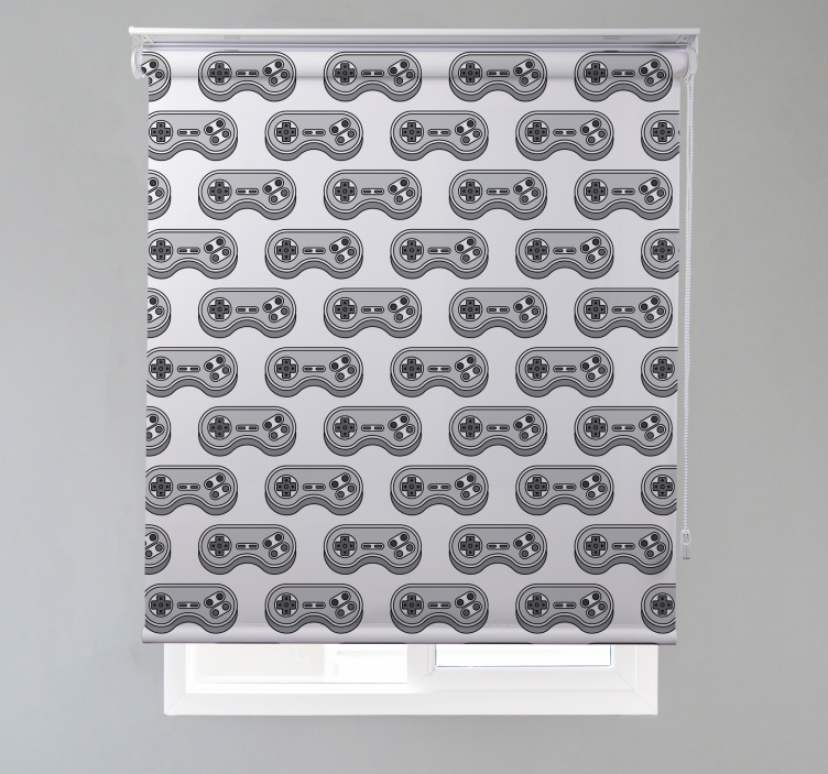 Gray Controller Pattern geek roller blind - TenStickers