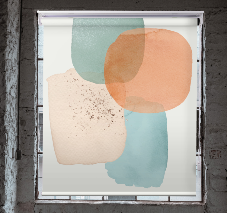 Geometric Colour Blobs modern roller blind - TenStickers