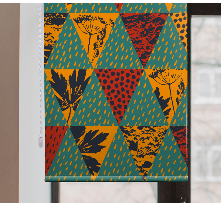 Geometric floral pattern modern roller blind - TenStickers