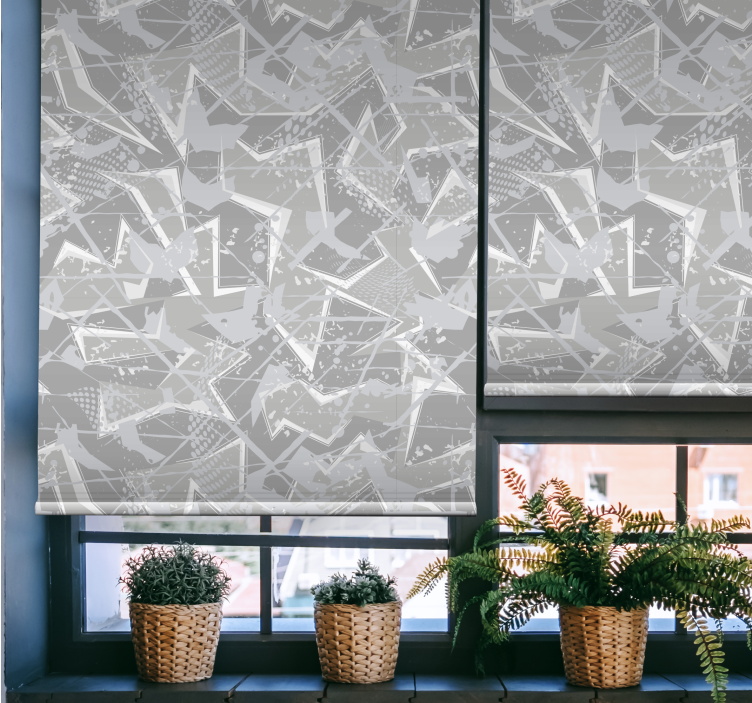 Geometric Grey Patterns texture and pattern roller blind - TenStickers