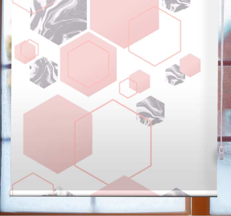 Pink hexagon motif modern roller blind - TenStickers
