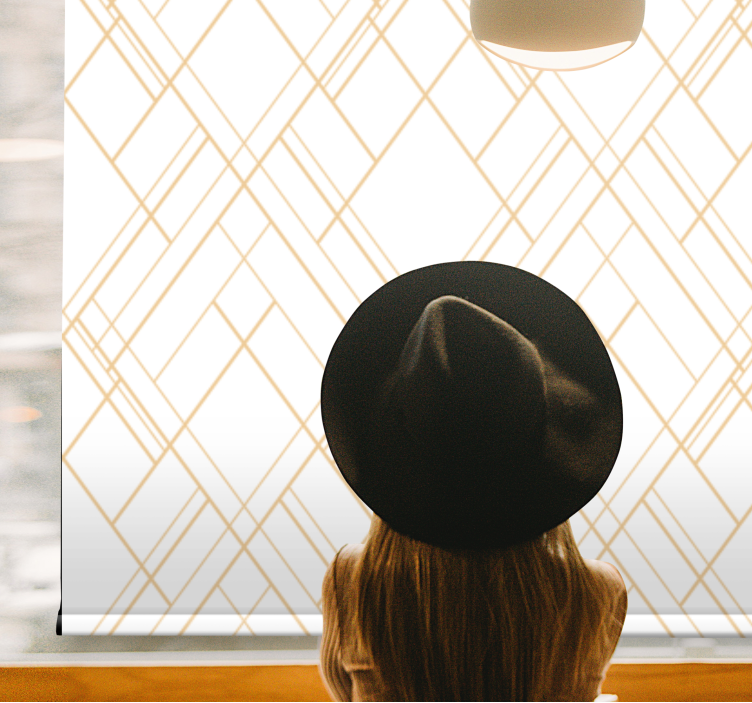 Geometric golden lines elegant roller blind - TenStickers