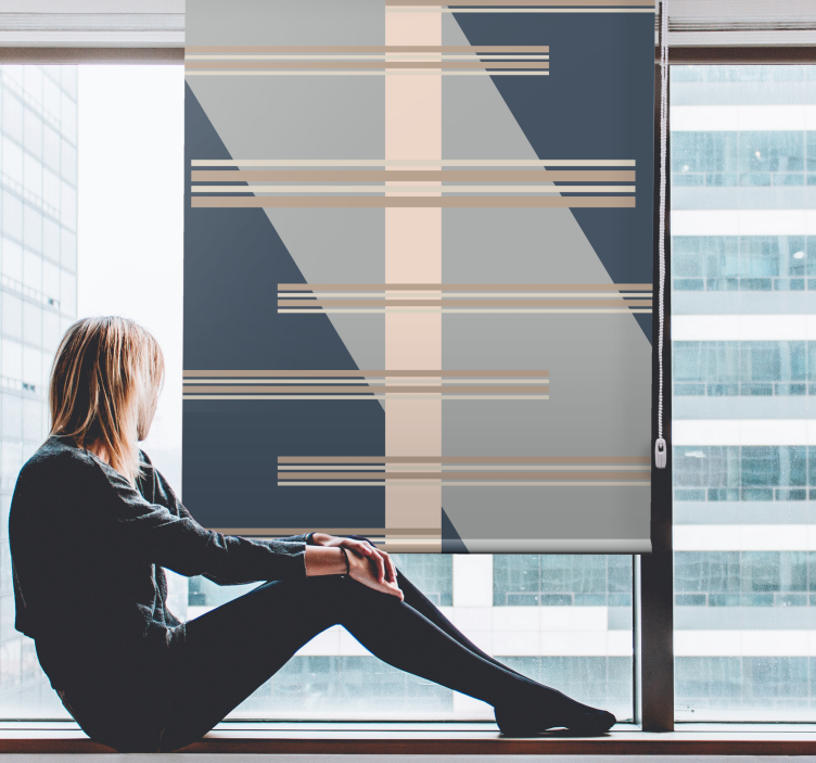 Geometric Line Theme modern roller blind - TenStickers