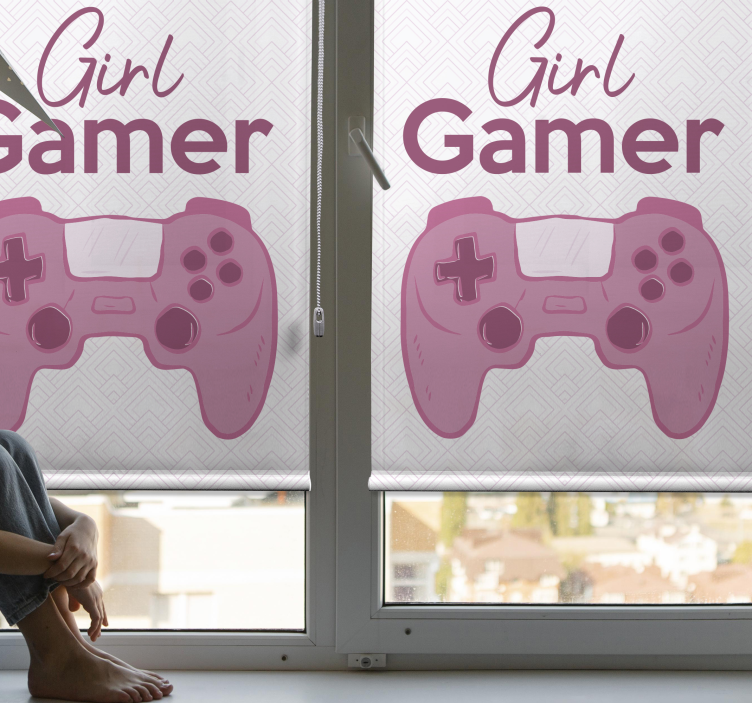Girl gamer Geek pink blind - TenStickers