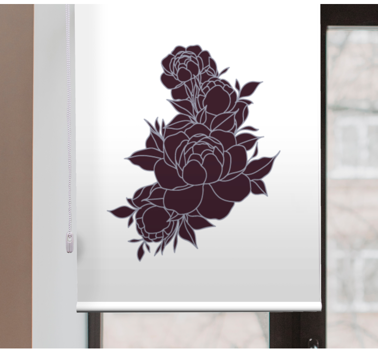 Graceful black roses flower roller blind - TenStickers