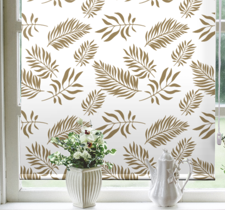 Graceful leaf motif flowers and plants roller blind - TenStickers