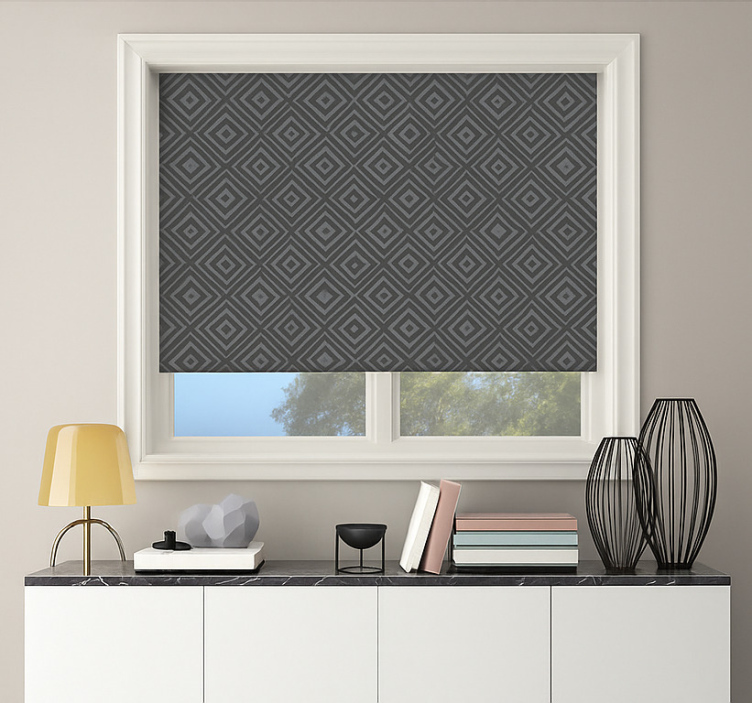 Gray diamond geometric teenage bedroom roller blind - TenStickers