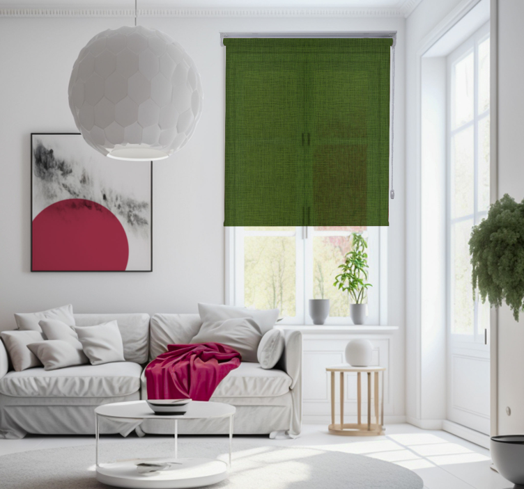 green fabric texture Living room blind - TenStickers