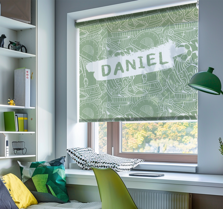 green school chalk teenage bedroom roller blind - TenStickers