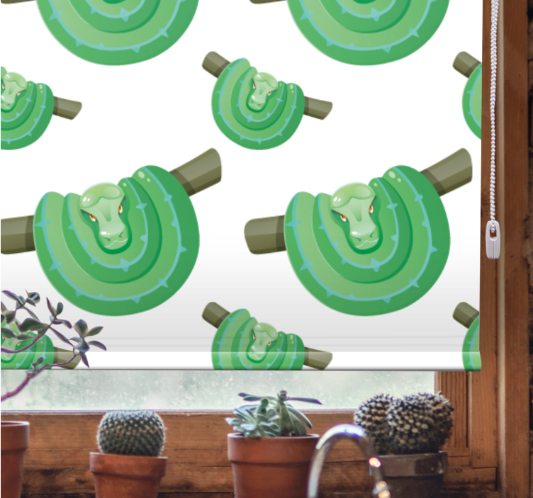 Green Snakes Pattern animal roller blind - TenStickers